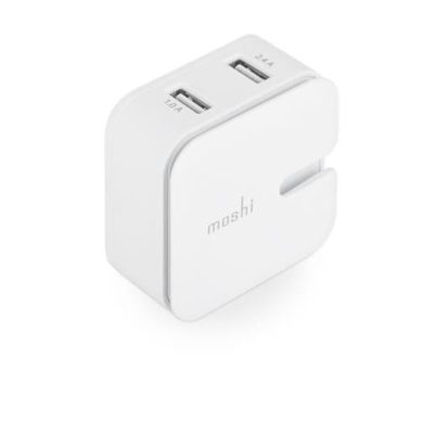 Rewind 2 USB Wall Charger By Moshi - White