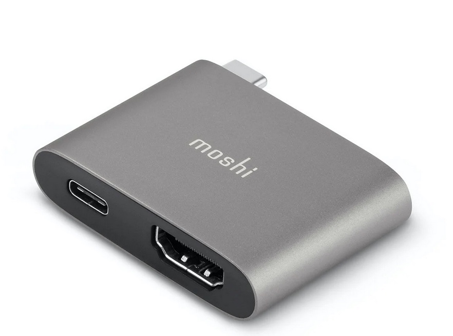 Moshi USB-C to HDMI Adapter with Charging / Titanium Gray | Mac-Ave