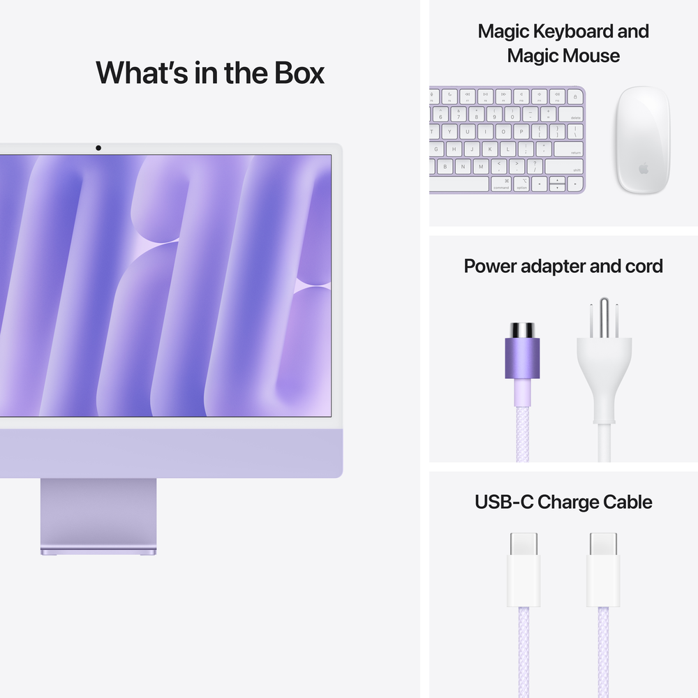 iMac 24-inch with Retina 4.5K display: Apple M4 chip with 8‑core