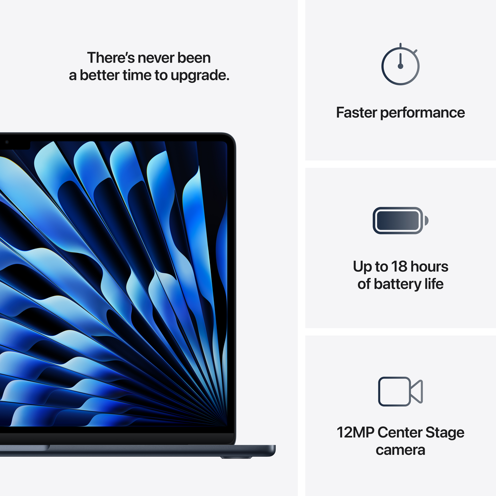 New MacBook Air 15-inch: M4, 16GB, 256GB - Midnight | Mac-Ave