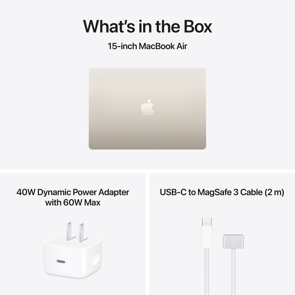 New 15-inch MacBook Air: Apple M5, 24GB, 1TB SSD - Starlight | Mac-Ave