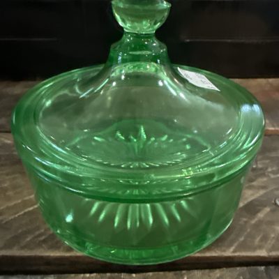 Green candy dish