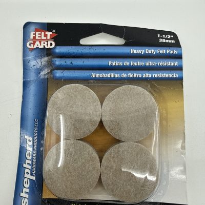Shepherd “Felt Gard” heavy-duty felt furniture pads — the kind used under chair legs and furniture to protect floors.