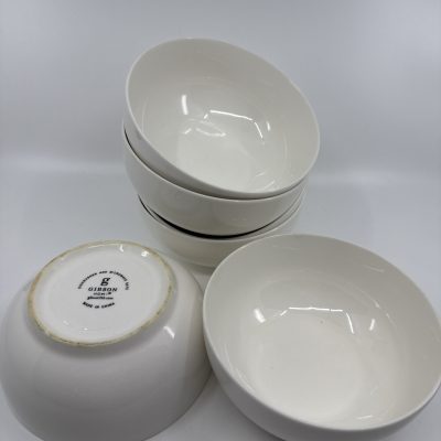 Gibson Home white stoneware cereal/soup bowls